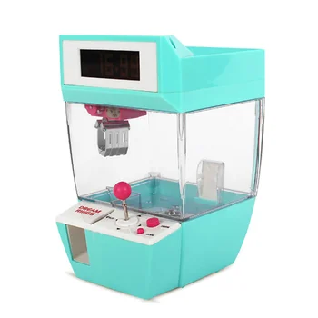 Catcher çalar saat Jetonlu Oyuncak Makinesi Vinç Makinesi Şeker Bebek Kapmak Pençe Arcade Oyunları Otomatik Mini Otomat Kiti Çocuklar