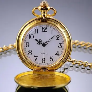 Cep saati Pürüzsüz Unisex Retro Alaşım Pürüzsüz Vintage cep saati Günlük Yaşam için Kabuk Arama Şık İnce Zincir Kolye Saat