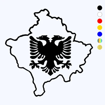 CK21318 # Die-cut Vinil Çıkartması Kosova Harita Arnavut Çift Başlı Kartal Araba Sticker Su Geçirmez Oto Dekorları Araba gövde koruyucu Arka