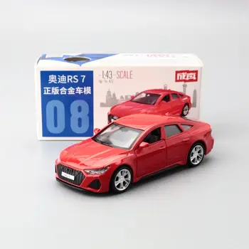 Diecast Metal Oyuncak Araba Modeli 1:43 Ölçekli Audi RS7 Süper Spor Geri Çekin Kapılar Açılabilir Eğitim Koleksiyonu Hediye kibrit kutusu
