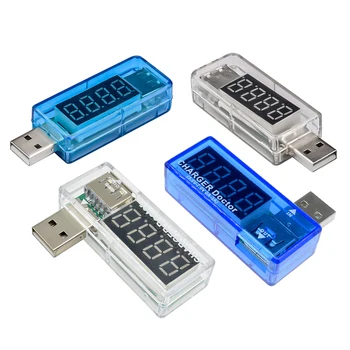 Dijital USB Mobil Güç Şarj Akımı voltmetre Metre Mini DC 3.3-7.5 V 0A - 3A Şarj Voltmetre Ampermetre Dönüş Şeffaf