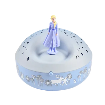 Disney Dondurulmuş 2 prenses elsa Müzik Kutusu hediye kutusu ile Prenses sevimli oyuncak figürler Kız Doğum Günü oyuncak hediye
