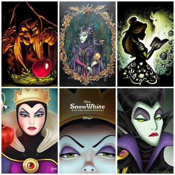 Disney Kötü Cadı Zehir Elma 5D Elmas Boyama Çapraz dikiş kitleri Nakış El Sanatları Sanat Tam Matkap Mozaik Ev Dekor Hediyeler