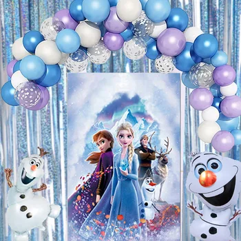 Dondurulmuş Elsa Anna Prenses Balonlar Parti Posteri Süslemeleri Noel Kar Tanesi Çocuk Kız Doğum Günü Partisi Balon Düğün Dekor