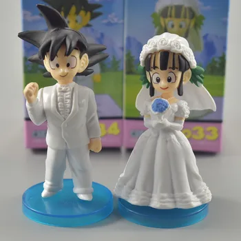 Dragon topu Z Anime Son Goku ve ChiChi Düğün Konfeksiyon Rakamlar Oyuncaklar Bebekler Düğün Hediyesi Çocuklar Hediye