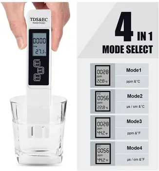 El TDS Dijital su test cihazı Su test kalemi Su Kalitesi Analiz Ölçer Su Saflığı Kontrolü 0-9999 ppm Ölçümü