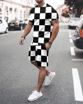 Erkek Spor T-Shirt + Şort Spor erkek Hip Hop Sokak Stili XS-6XL Yüksek Kaliteli Takım Elbise 2022 Yaz Moda Rahat