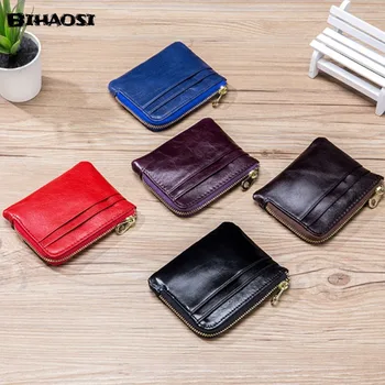 Erkek Sıfır Cüzdan Deri Ultra ince kart çantası Çok Fonksiyonlu Yumuşak Deri bozuk para cüzdanı Mini Cüzdan bozuk para cüzdanı Değişim Çanta