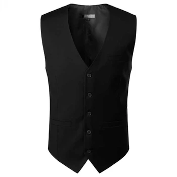 Erkek Yüksek Kaliteli Siyah Takım Elbise Yelek 2022 Yeni Kolsuz V Boyun Elbise Yelek Erkek Resmi İş Düğün Yelek Erkekler Jile