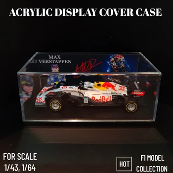 F1 İmza Arka Plan Akrilik Kılıf Şeffaf Sert Kapak Ekran Kutusu Ölçekli 1: 43 1: 64 Araba Modeli Çoğaltma Minyatür