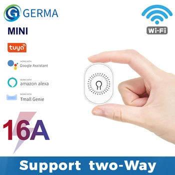 GERMA Tuya WiFi Akıllı Anahtarı İşık 16A Mini 2 Yollu Modülü DIY Kapalı Zamanlama Kontrolü Kablosuz Kesici Google Ev Alexa
