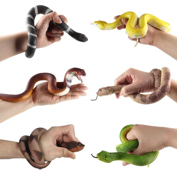Gerçekçi Yumuşak Tutkal Cobra Python Çıngıraklı Yılan Altın Python Hayvan Modeli Aksiyon Figürleri Modeli Koleksiyonu Oyuncaklar Çocuklar için Çocuk Hediye