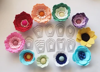 Güzel Sıcak Satış 9 adet Farklı Çiçekler Petal Stencil Metal Kesme Cut Kalıplar Uygulama El Yapımı DIY Scrapbooking Albümü Zanaat kalıp