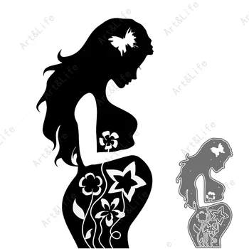 Hamile Kadın Bekleyen Anne Annelik Yeni Metal Kesme Ölür Scrapbooking için Şablonlar Kağıt Kartı Kesim Kalıp Albümü Kabartma