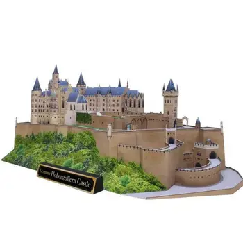 Hohenzollern Kale Almanya 3D Kağıt Modeli Yapı Zanaat DIY Eğitim Oyuncaklar El Yapımı Yetişkin Bulmaca Oyunu