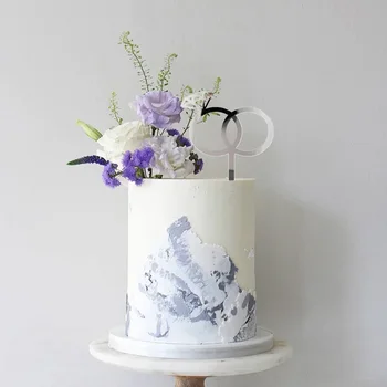 INS Altın Mr & Mrs Düğün Akrilik Kek Toppers Elmas Yüzük sevgililer Günü Kek Topper Düğün Parti için Kek Süslemeleri