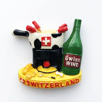 Isviçre yaratıcı stereo peynir hotpot turizm hatıra dekoratif hediye reçine boyalı buzdolabı mıknatısları