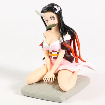İblis Avcısı Anime Figürü Kamado Nezuko PVC Aksiyon Figürü Diz Çökmüş Versiyonu Nezuko Kamado Heykelcik Koleksiyon Model Bebek Hediye
