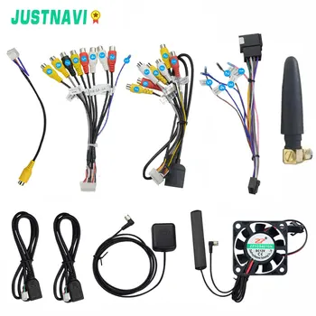 JUSTNAVI Araba Radyo GPS Adaptörü 4G WIFI ISO Çıkışı AUX Güç Kablosu Dikiz Kamera BT RCA Amplifikatör Arayüzü Navigasyon için