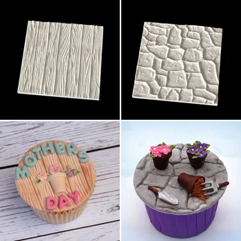 Kabuk ve taş şekli %100 platin silikon Sugarcraft kalıp, fondan kek dekorasyon araçları