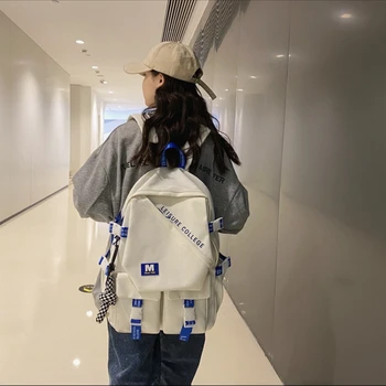 Kadınlar Yüksek Kaliteli Öğrenci okul çantası Genç Kız Sevimli Sırt Çantaları omuz çantaları Moda Çift Toka Su Geçirmez Naylon Sırt Çantası