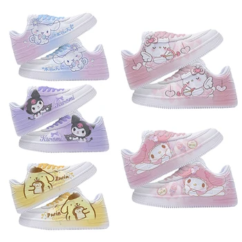 Kawaii Sanrio Hello Kitty Mymelody Cinnamoroll Kuromi Karikatür Sevimli Çift Rahat spor ayakkabı 2022 Sıcak Popüler Küçük beyaz ayakkabı