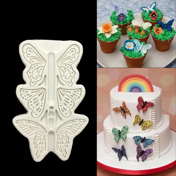 Kelebek Şekiller Silikon Sugarcraft Kalıp, Fondan Kek Dekorasyon Araçları Bakeware
