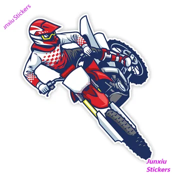 Kişilik Motocross Binmek Bisiklet Renkli Araba Sticker Komik Buzdolabı Tampon Pencere Dizüstü Cam Dekorasyon KK15 * 15 cm