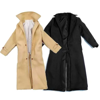 Koleksiyon 1/6 Ölçekli erkek Moda Ceket Ceket Tel Siper Rüzgarlık Siyah Haki Renk 12in Aksiyon Figürü Oyuncak