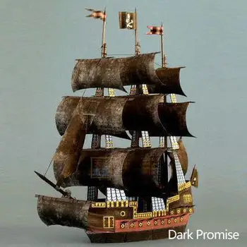 Korsan Gemisi Hayalet Gemi Koyu Promise 3D Kağıt Modeli DIY El işletilen Üç Boyutlu Origami Modeli