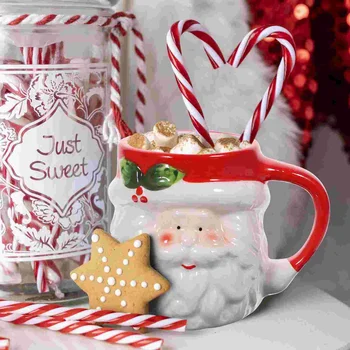 Kupa Kahve Noel Kupalar Bardak Çay Seyahat Noel Narin Su Parti Seramik De Tazas Noel Baba Kalem Çömlek İyilik