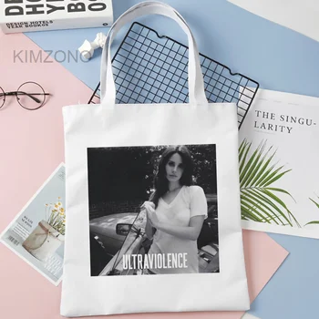 Lana Del Rey alışveriş çantası bolsas de tela çanta alışveriş bolso pamuk kanvas çanta dokuma reciclaje tote bolsa compra sac toile