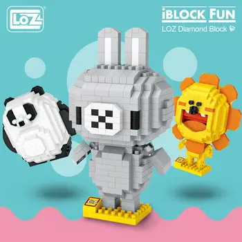 LOZ Elmas Blokları Kanser Sevimli Çin Panda Hayvan Çizgi Film Karakterleri Mikro oyuncak inşaat blokları Çocuklar için DIY Tuğla Eğlenceli 9568