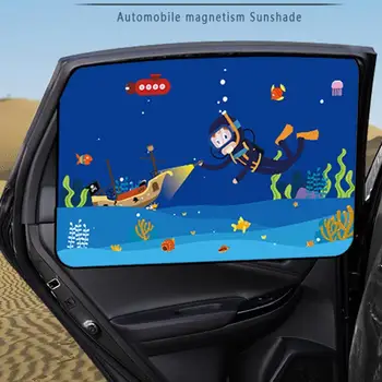 Manyetik Araba Yan Pencere Güneşlik Perdeleri Ayarlanabilir Araba Styling Oto Windows Güneşlik Hayvan Desen Güneşlikler Kapak Güneş Gölge