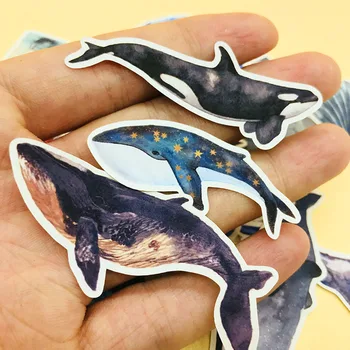 Mavi balina mektup çıkartmalar suluboya deniz yaratık DIY scrapbooking albümü dergisi mutlu planlayıcısı el sanatları dekoratif stickerpack
