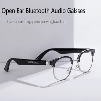 Meagtlva Bluetooth 5.0 Akıllı Gözlük Müzik Sesli Arama Güneş Gözlüğü Değiştirilebilir Reçete Lensler İle Uyumlu IOS Android