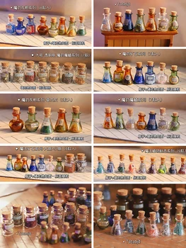 Minyatür Kristal Mineral İksir Şişesi Sihirli Kristal Şişe şeker şişesi Mini çiçek çayı Pot Modeli BJD Dollhouse Aksesuarları