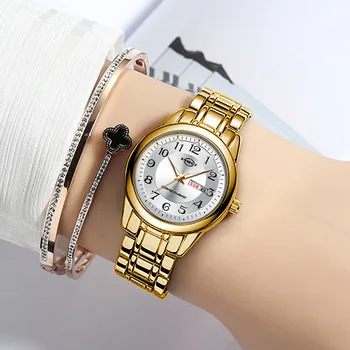 Moda Kadın Saatler Top Marka Lüks altın saat Spor quartz saat Su Geçirmez Takvim Kol Saati Relogio Feminino
