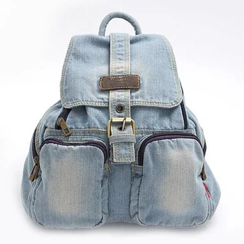 Moda Kadın sırt çantası denim vintage gençler için sırt çantaları kızlar rahat okul kampüs çantaları seyahat sırt çantası kadın mochila
