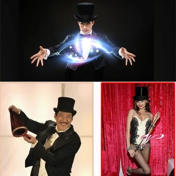 Moda Parti Cadılar Bayramı Cosplay Dekor dokulu şapka Kapaklar Sahne Performansı Görgü Şapka Büyücü Beyefendi Kap Unisex Siyah Caz Şapka