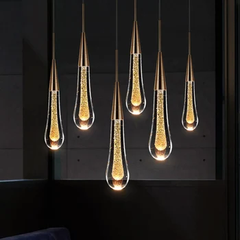 Modern LED kolye ışıkları oturma odası Villa aydınlatma ışık kapalı kristal aydınlatma tavan lambası mutfak çatı lambaları