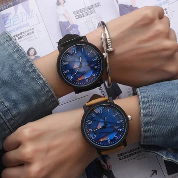 Mori retro izle Kızlar Öğrenciler Kore versiyonu basit sanat kemer trendi büyük plaka kişilik severler moda erkek saati