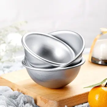Mutfak Aracı Pan Teneke Pişirme Yarım Yuvarlak Daifuku Tatlı Mochi Kalıp Kek Pasta Kalıp Kartopu 3D Alüminyum Topu