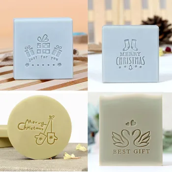 Mutlu Noel En İyi Hediye Serisi Akrilik Sabun Damga El Yapımı Sabun Mühür Harfler Ve Desenler Şeffaf Bölümleri