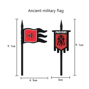 Ortaçağ Aksesuarları MOC Bayrakları Uyumlu Antik Çin Askeri Askerler Rakamlar Yapı Taşları Çocuk Oyuncakları