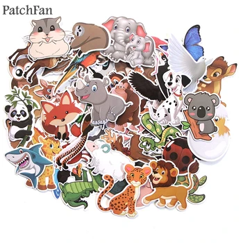 Patchfan 48 adet Hayvan hayvanat bahçesi dünya Çocuk Oyuncak Sticker DIY scrapbooking albümü Bagaj Dizüstü Telefon dizüstü çıkartmaları Sticker A1397