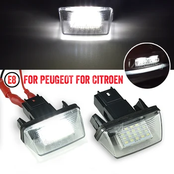 Plaka İşık 18 LED lisans etiketi Numarası Lambası Peugeot 206 207 307 308 406 Citroen C3 / C4 / C5 / C6