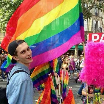 Renkli Gökkuşağı LGBT Bayrağı İlerleme Gurur bayrağı Barış Bayrakları 90X150CM 100D Polyester Eşcinsel Philadelphia Philly Lezbiyen Bayrağı