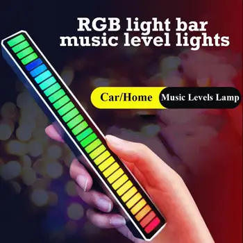 RGB aktif müzik ritim lamba çubuğu ses kontrolü LED ortam USB ışıkları USB şarj edilebilir renkli ortam ışığı