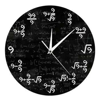 Saat Duvar Asılı Matematik Ev Mutfak Akrilik Oturma Odası Dekor Dilsiz Saatler Sınıf Dekoratif Dilsiz duvar saati Şık Numaralı
